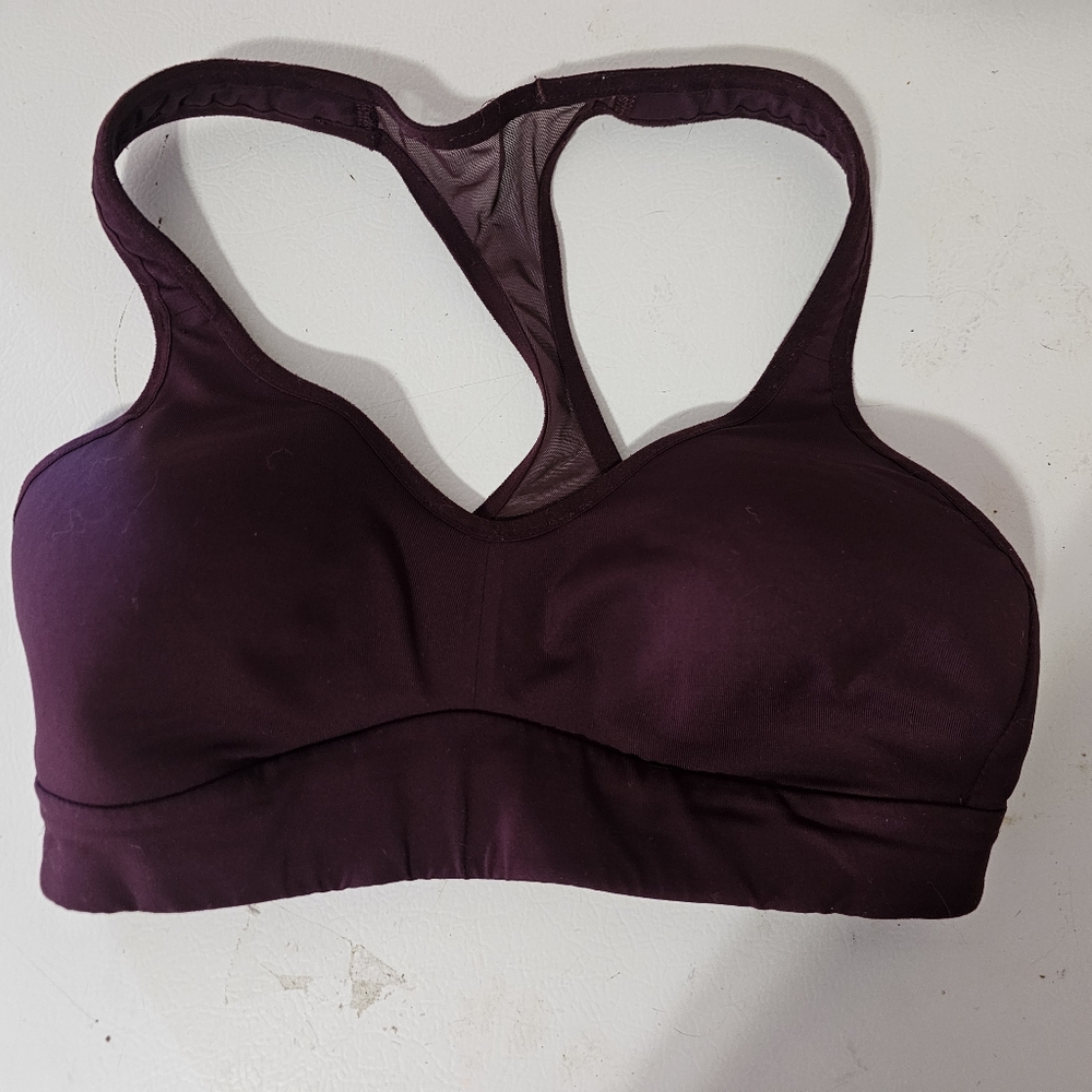 Lululemon Sports Bra Women 4 Racer Back Padded and Mesh Purple